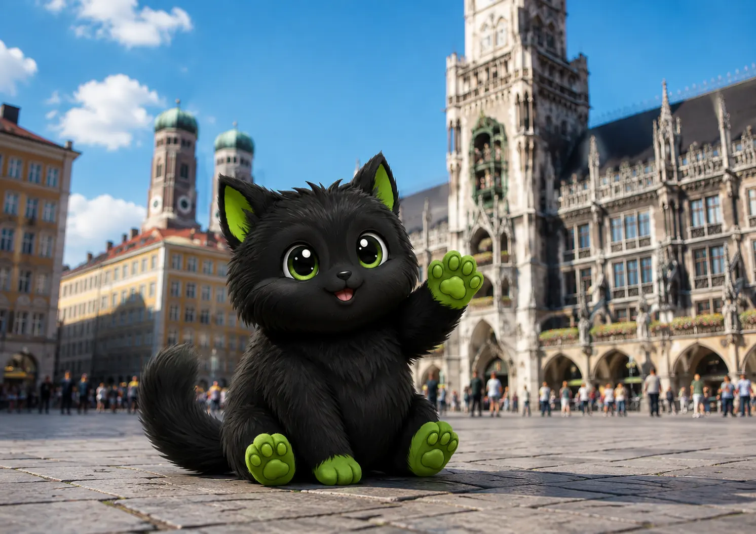 Tody auf dem Münchner Marienplatz