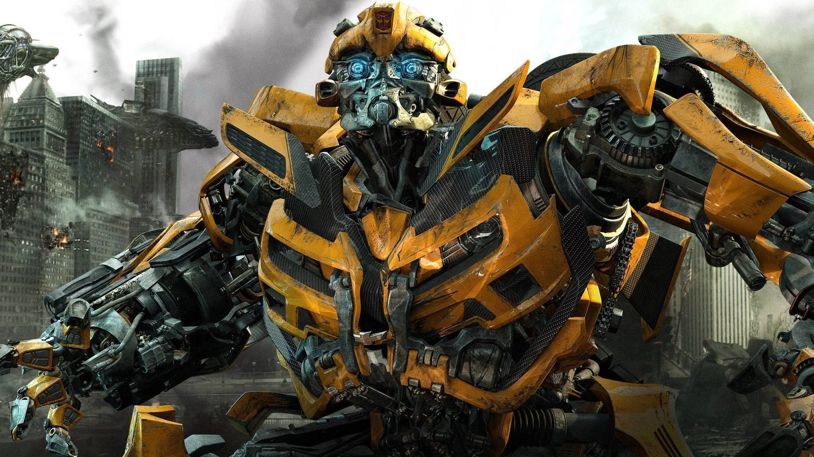Poster des achten Transformers-Films mit Hinweis auf Steven Spielberg als kreativer Leiter