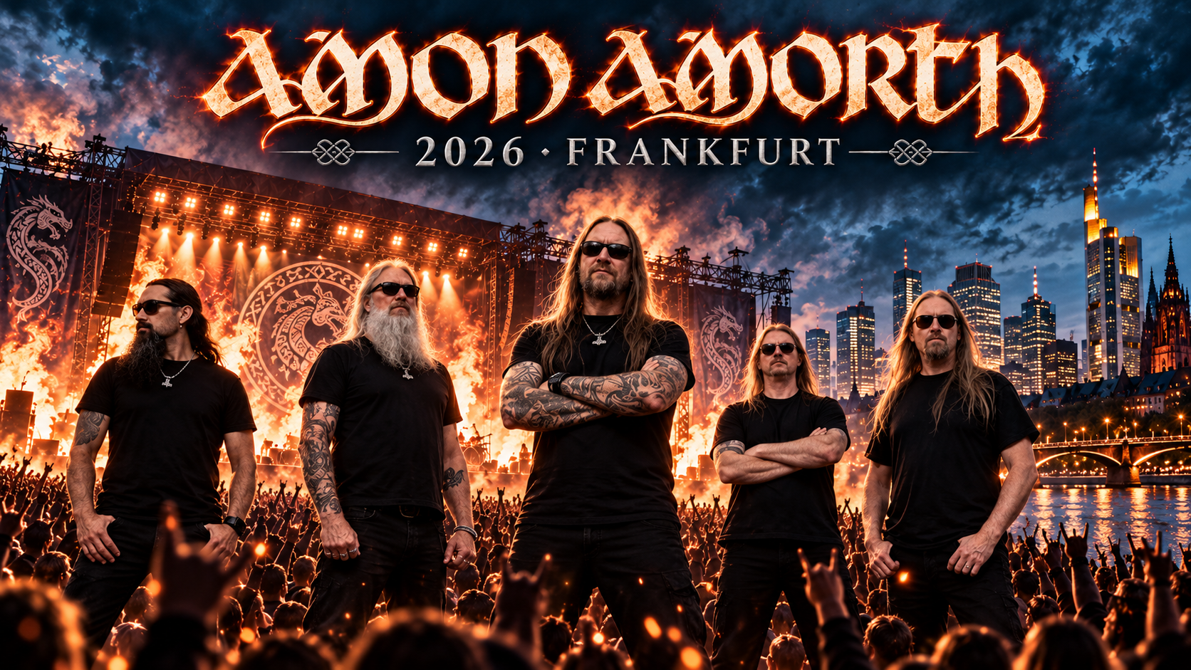 Amon Amarth auf der Bühne der Festhalle Messe Frankfurt 2026