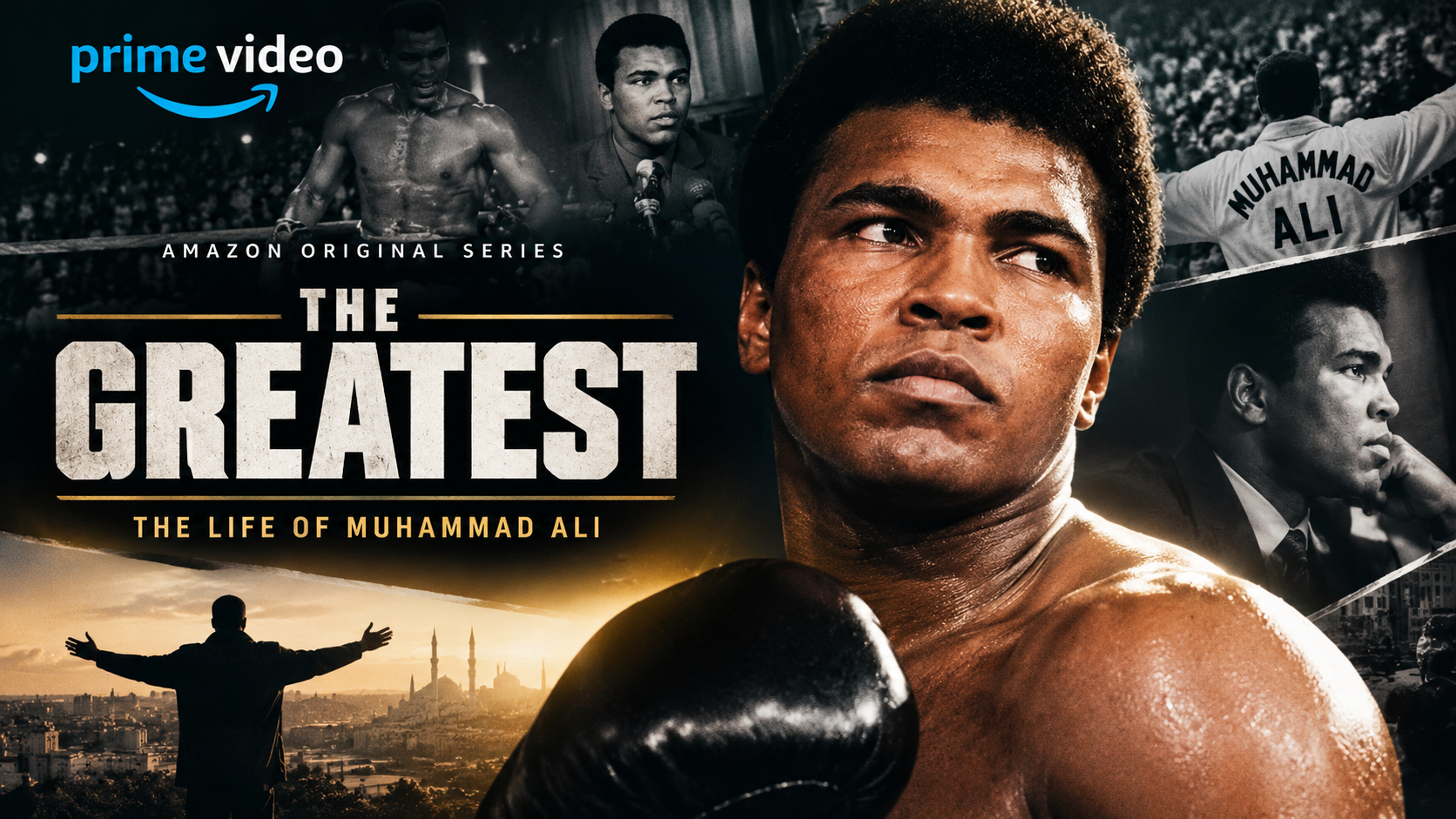 Poster der Serie "The Greatest" mit Porträt von Muhammad Ali
